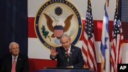 El primer ministro de Israel, Benjamin Netanyahu, participó en la inauguración de la embajada de EE.UU. en Jerusalén el lunes, 14 de mayo, de 2018.