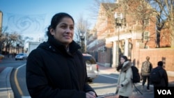 TPS recipient Doris Reina-Landaverde, a custodian at Harvard University, says some of the most difficult conversations she has had to date have been with her three U.S.-born children. (R. Taylor/VOA)