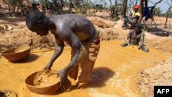 Des mineurs à Koflatie, mine d'or malienne près de la frontière avec la Guinée, le 28 octobre 2014.
