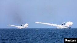 지난 2017년 8월 중국 해군이 황해에서 해상훈련을 하고 있다. (자료사진)