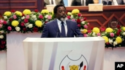Congo's President Joseph Kabila, seen in this July 19, 2018 file photo, has said he will support former Interior Minister Emmanuel Ramazani Shadary in the upcoming presidential election.