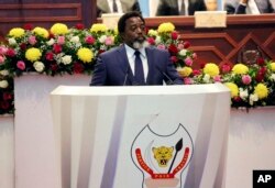 FILE - Congo's President Joseph Kabila, seen in this July 19, 2018 file photo, has said he will support former Interior Minister Emmanuel Ramazani Shadary in the upcoming presidential election.