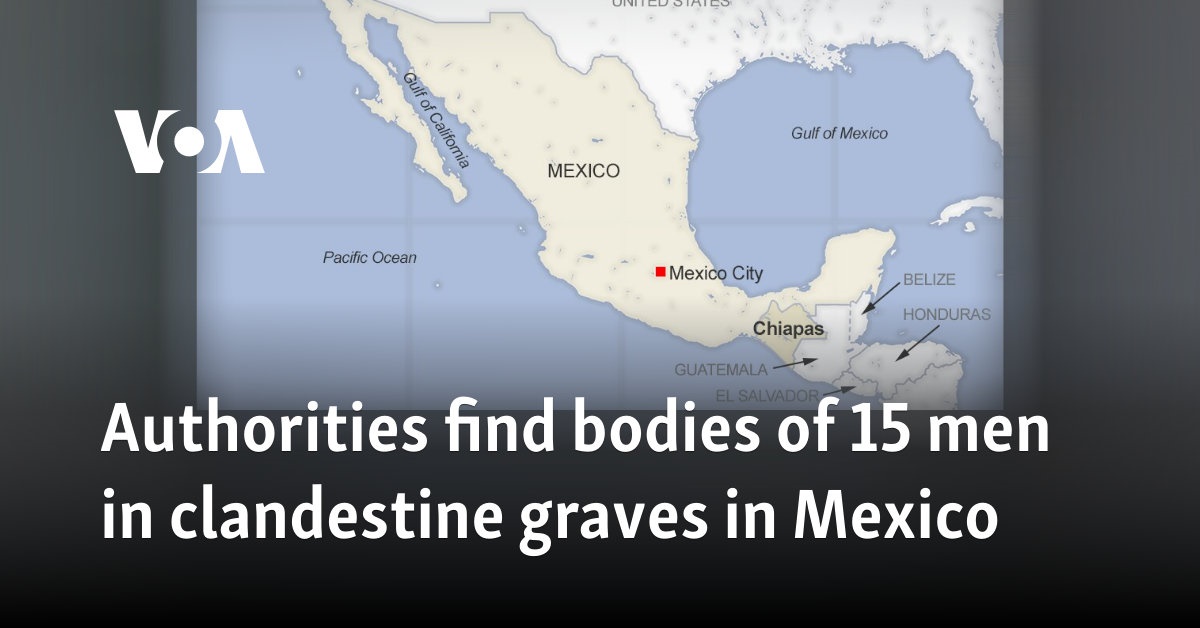 Authorities find bodies of 15 men in clandestine graves in Mexico