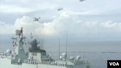 中國海軍到南中國海最南端宣示主權(視頻截圖)