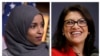 Dua perempuan Muslim AS pertama yang duduk di Kongres AS: Ilhan Omar (kiri) dan Rashida Tlaib.