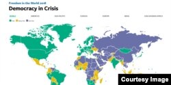 Screenshot of the “Freedom in the World 2018” report, released on January 16.