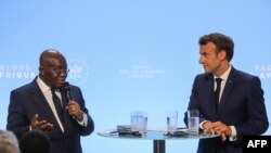 Nana Akufo-Addo et Emmanuel Macron à Paris en France le 11 juillet 2019.