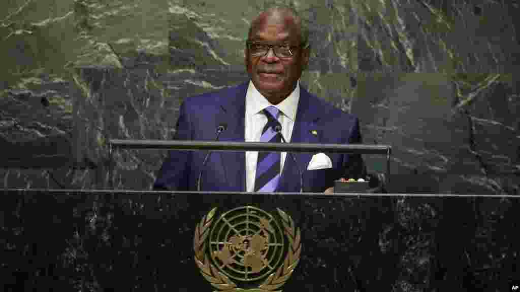 Ibrahim Boubacar Keita,&nbsp;le chef de l&#39;Etat du Mali, prononce un discours lors de la 70e session de l&#39;Assemblée générale de l&#39;ONU, au siège des Nations unies, 28 septembre 2015.