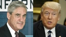 Công tố viên đặc biệt Robert Mueller trong ảnh ghép với ông Donald Trump.