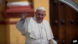 Pope Francis at the Cathedral in San Cristobal de las Casas, Mexico this week. 