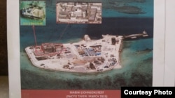 FILE - Philippine military's images of China's reclamation in the Spratlys, Mabini (Johnson) Reef, March, 2015. (Armed Forces of the Philippines)
