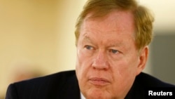 FILE - U.S. Ambassador Robert King, Special Envoy for North Korea Human Rights Issues, looks on before a session of the Human Rights Council on the report of the Commission of Inquiry on Human Rights in North Korea at the United Nations in Geneva, March 17, 2014