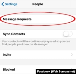 Facebook Message Requests
