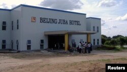 中國在南蘇丹的投資者在首都朱巴的北京酒店外資料照。