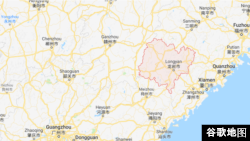福建省龍巖市。 (谷歌地圖)