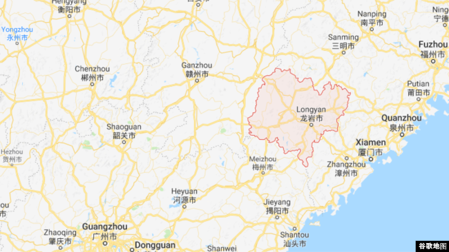 福建省龙岩市 (谷歌地图)