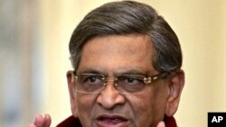 Indian Foreign Minister S.M. Krishna speaks during a news conference (file photo)