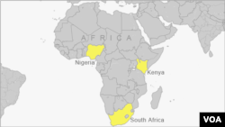 Map highlighting African nations looking to establish or expand nuclear power capabilities.