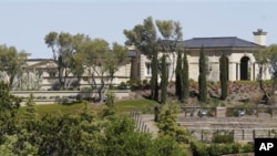 Exterior view of a $100 million mansion in Los Altos Hills, California, bought by Yuri Milner, March 31, 2011