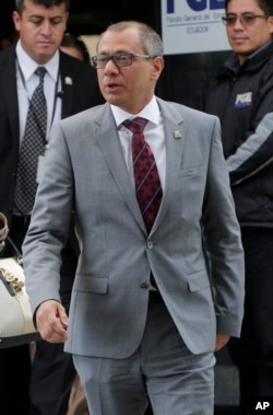 Jorge Glas, vicepresidente de Ecuador retirado de funciones, aunque no destituido es acusado de corrupción en conexión con el caso Odebrecht.