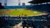 People work near a statue of Cuban baseball fan and entertainer Armando Luis Torres Torres at the Latinoamericano stadium, March 16, 2016. A friendly game will be played on March 22 between the Cuban national baseball team and the Tampa Bay Rays, in Havan