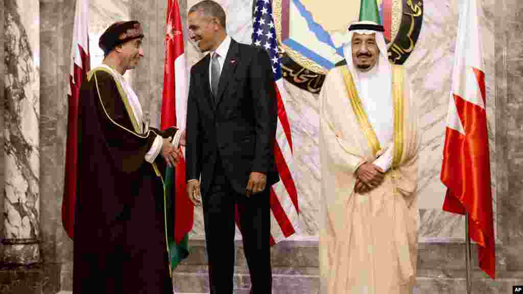 Barack Obama et le roi Salmane d'Arabie saoudite, en Arabie Saoudite, 20 avril, 2016.