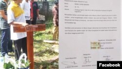 Upacara pemakaman Albertus Slamet Sugihardi yang dibantu warga setempat di makam Jambon, desa Purbayan dan surat kesepakatan dengan keluarga (Courtesy: Facebook/Kota Jogja).