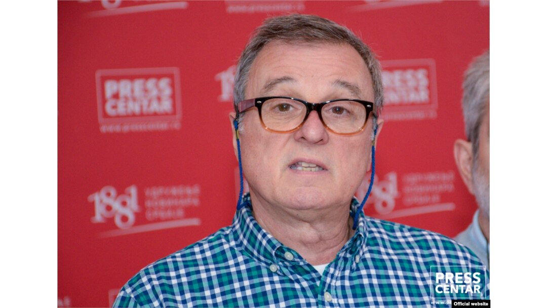 Aleksandar Jinker, predsednik Jevrejske opštine Beograd, na konferenciji za štampu u Pres centru UNS-a, u Beogradu, 19. marta 2019. (Foto: Pres centar UNS)