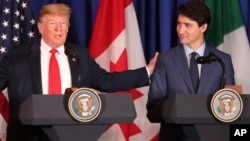 Thủ tướng Canada Trudeau trong một cuộc họp với Tổng thống Trump cuối năm 2018.