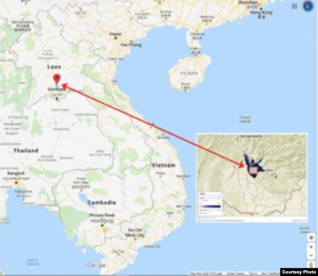 Vị trí Hồ chứa Nam Ngum.