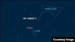 Saudara matahari HD 162826 tidak terdeteksi mata telanjang, tapi dapat dilihat dengan binokuler tenaga rendah dekat bintang terang Vega di langit malam. (Ivan Ramirez)