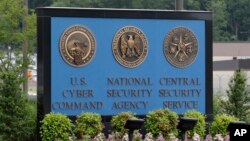 FILE - A sign stands outside the National Security Agency (NSA) campus in Fort Meade, Md., June 6, 2013. 
