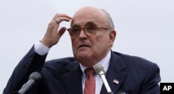 Rudy Giuliani, an attorney for President Trump, during campaign event for Eddie Edwards, who is running for the U.S. Congress in New Hampshire, in Portsmouth, N.H., Aug. 1, 2018.