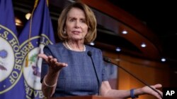 House Minority Leader Nancy Pelosi of Calif. speaks to reporters March 9, 2017, on Capitol Hill in Washington. 