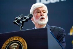 Former Sen. Chris Dodd, D-Conn., speaks at the dedication of the Dodd Center for Human Rights at the University of Connecticut, in Storrs, Conn., Oct. 15, 2021.
