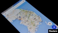 Google Maps application is displayed on a smartphone in Seoul, South Korea, in this photo illustration, Aug. 24, 2016.