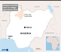 Carte du Nigeria situant l'Etat de Zamfara, dans le nord-ouest du pays.