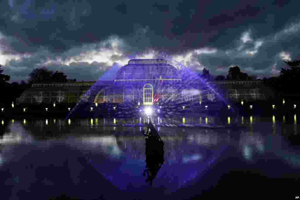 The Palm House is illuminated during the launch of &quot;Christmas at Kew&quot; at the Kew Royal Botanic Gardens in London.