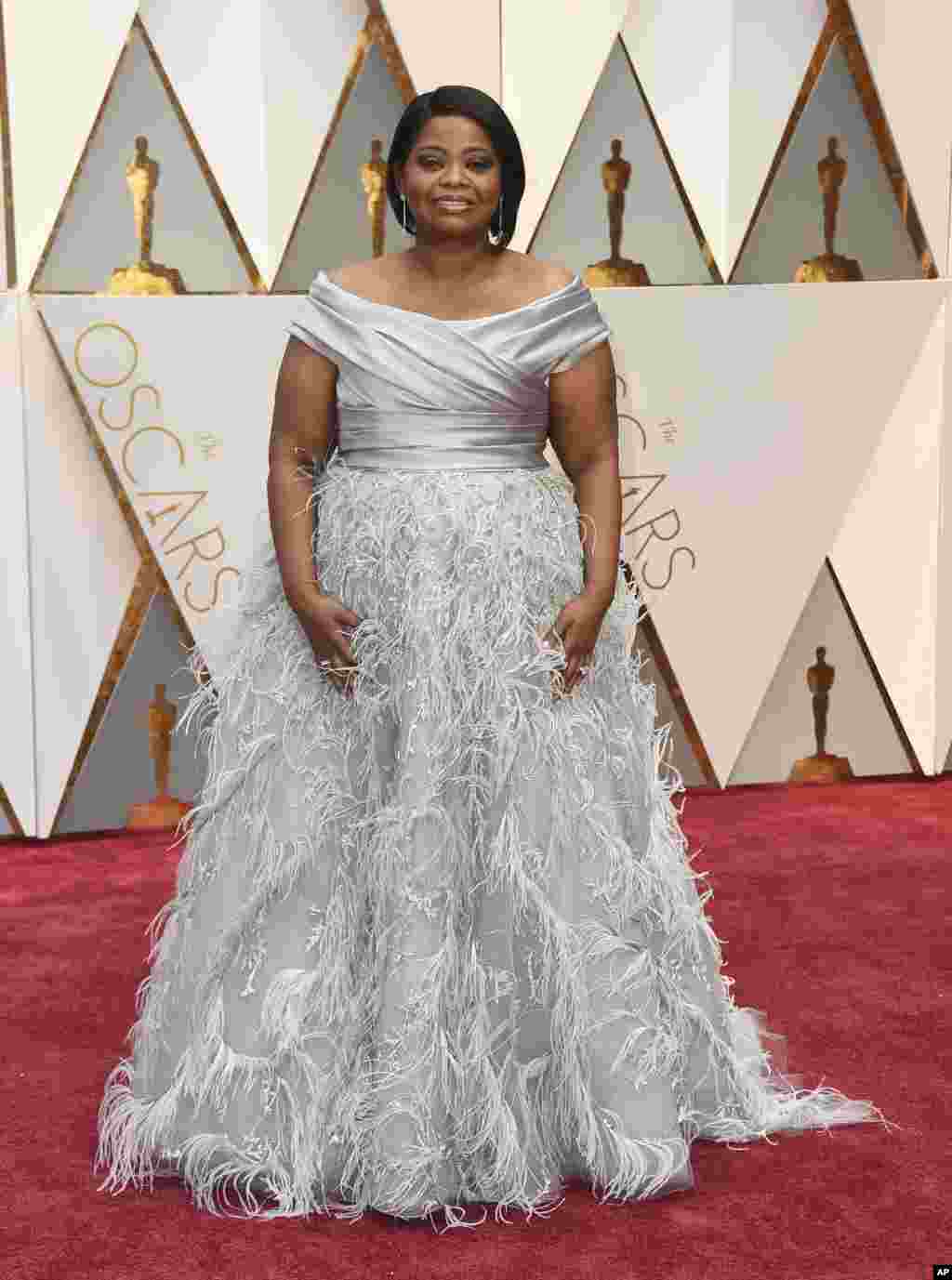 Octavia Spencer arrives at the Oscars on Feb. 26, 2017, at the Dolby Theatre in Los Angeles. 