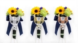 The Olympic victory bouquets are made of flowers grown in the areas that were devastated by the earthquake in 2011