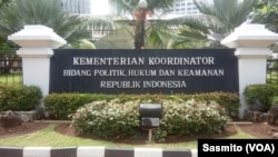 Kantor Kemenko Polhukam di Jakarta. (Foto: VOA/Sasmito)