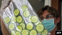 Laboratorijska tehničarka u Mađarskoj testira uzorke krastavaca koji su, kako izgleda, bili lažno optuženi kao uzrok zaraze smrtonosnom bakterijom