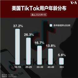 美国TikTok用户年龄分布