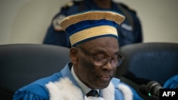 Président ya Vour constitutionnelle Benoït Lwamba Bintu na Kinshasa, 19 janvier 2019. (Photo by Caroline THIRION / AFP)