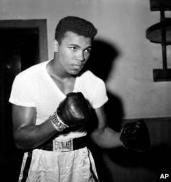 Young heavyweight fighter Cassius Clay is seen at City Parks Gym in New York, Feb. 8, 1962.