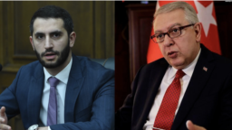 Erivan’ın özel temsilcisi Ruben Rubinyan ve Ankara’nın özel temsilcisi Serdar Kılıç. 