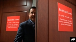 FILE - House Intelligence Committee Chairman Rep. Devin Nunes, R-California, enters the House Intelligence Committee area on Capitol Hill in Washington, Jan. 16, 2018.