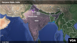 Peta negara bagian Haryana, India.
