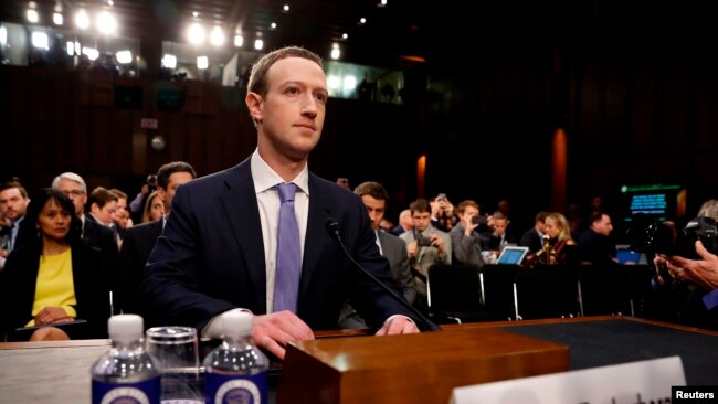 Facebook CEO Mark Zuckerberg arrives to testify before a Senate Judiciary and Commerce Committees joint hearing regarding the company’s use and protection of user data, on Capitol Hill in Washington, April 10, 2018.