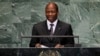 Djibrill Ypene Bassolé, ex-ministre des Affaires étrangères du Burkina Faso, lors de la 67ème session de l'Assemblée générale des Nations Unies au siège américain, à New York, le 28 septembre 2012. 